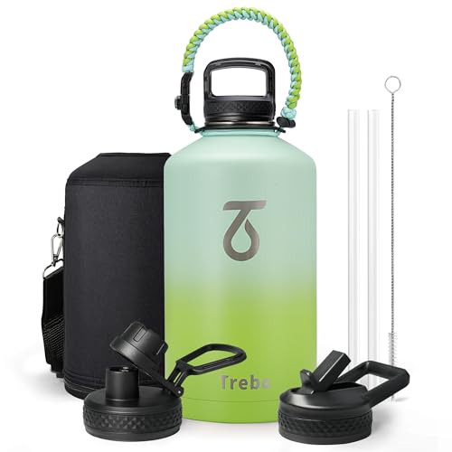 One Gallon Water Bottle Insulated with 3 Lids