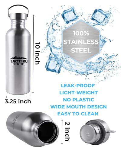 Tactiko Stainless Steel Wide Mouth Water Bottle