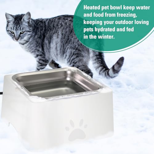Large Heated Water Bowl for Outdoor Dog & Cat
