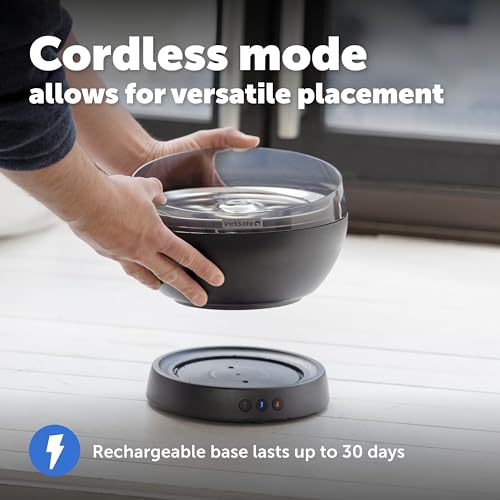 HydroSphere Cordless Pet Fountain Battery Powered Water Fountain for Cats and Small Dogs Stainless Steel Tray Quiet Operation