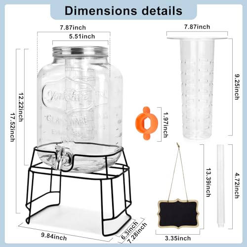 2 Gallon Glass Drink Dispensers For Parties