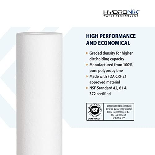 SDC-25-2005 Whole House, RO Systems or Commercial Use Sediment Water Filter Cartridge 2.5" x 20" - 5 micron (PACK OF 4)