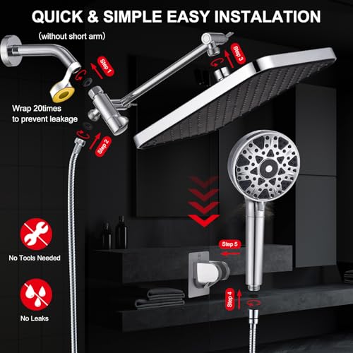Dual shower Head with Handheld and Filter