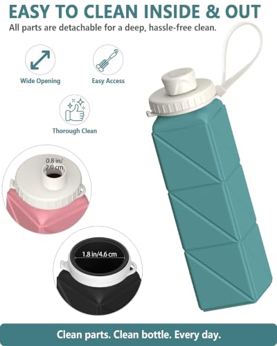 Collapsible Water Bottles 21oz (3 Count)