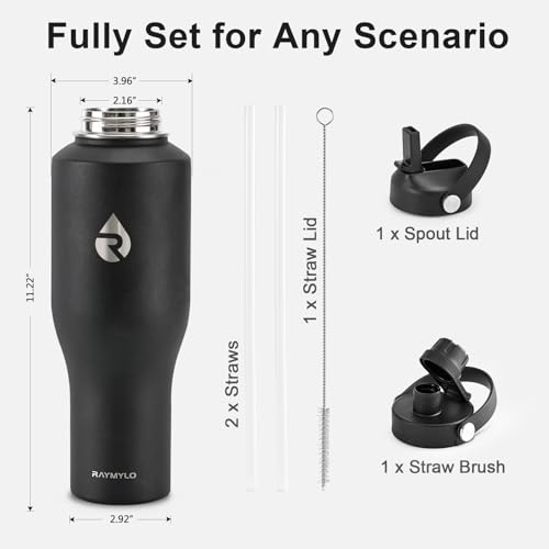 40 oz Insulated Water Bottle with Straw