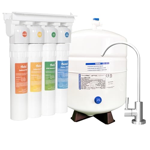 TWIST, 4-Stage Alkaline Reverse Osmosis Drinking Water Filter System, pH+ Remineralization RO Water Filter System Under Sink, Revitalize Your Drinking Water (6 Count)
