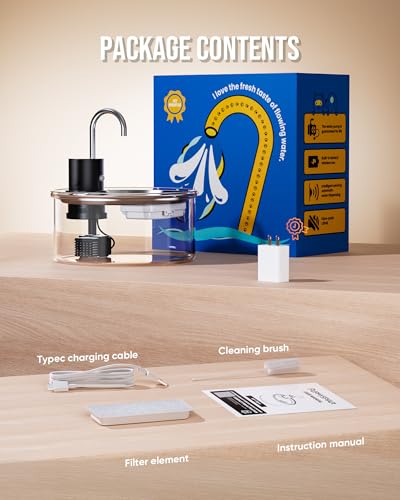Wireless Glass Cat Water Fountain