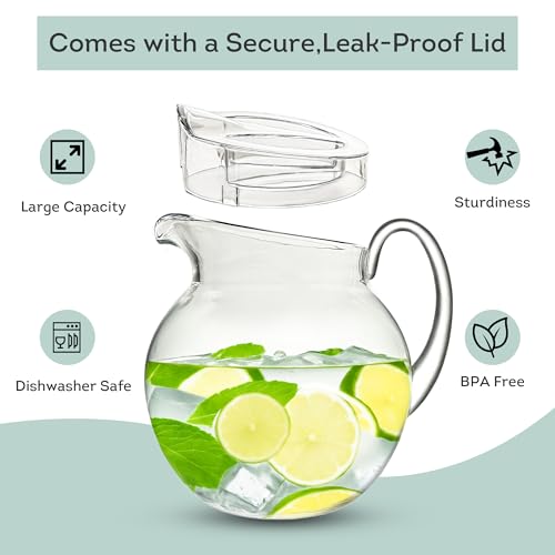115 oz Shatterproof plastic pitcher with lid