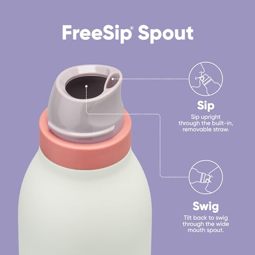 FreeSip Twist Stainless Steel Water Bottle 18 oz Minty Horizons
