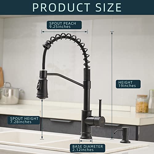 Matte Black Touchless Kitchen Sink Faucet with Pull Down Sprayer