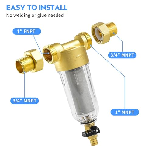 50 Micron Spin Down Sediment Filter for Whole House and Well Water