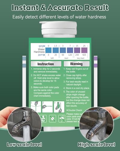 200 Strips Hard Water Test Kit for Calcium & Magnesium