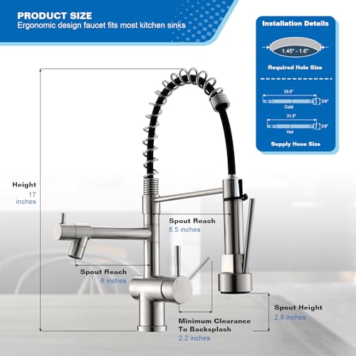 Commercial Kitchen Faucet with Pull Down Sprayer