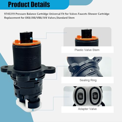 9745319 Pressure Balance Cartridge Universal Fit for Valves Faucets Shower Cartridge Replacement for 0X8