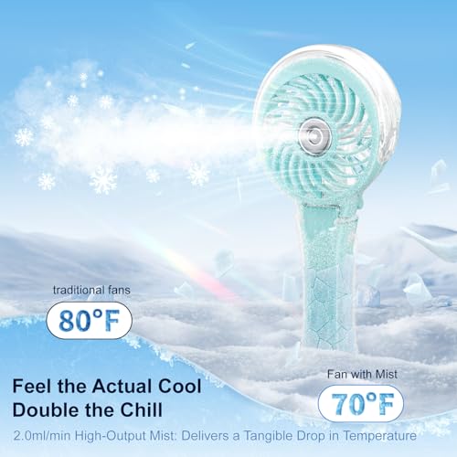 Upgraded Portable Handheld Misting Fan