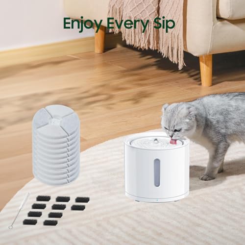 10 PCS Plastic Reduced Version Pet Cat Water Fountain Filters Fit For Solo 2 (10 Count)