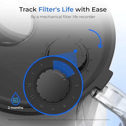 PT 72BL Glass Water Filter Pitcher