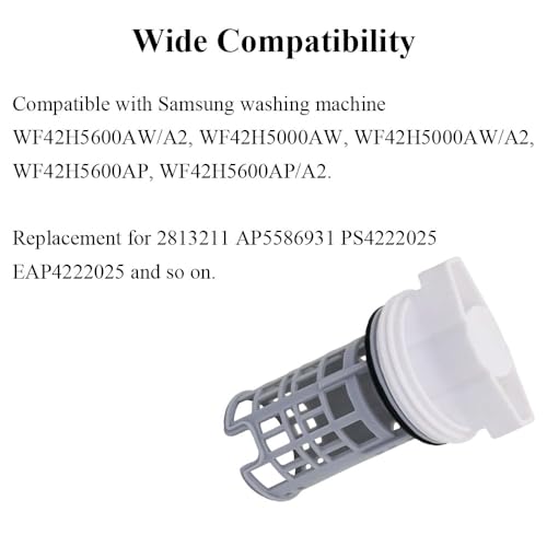 DC97 16991B Washing Machine Drain Pump Filter Compatible with Samsung Washing Machine WF42H5600AW