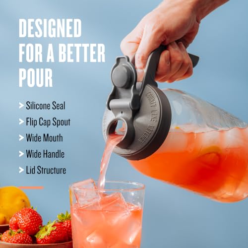 64 oz Mason Jar Glass Pitcher With Lid