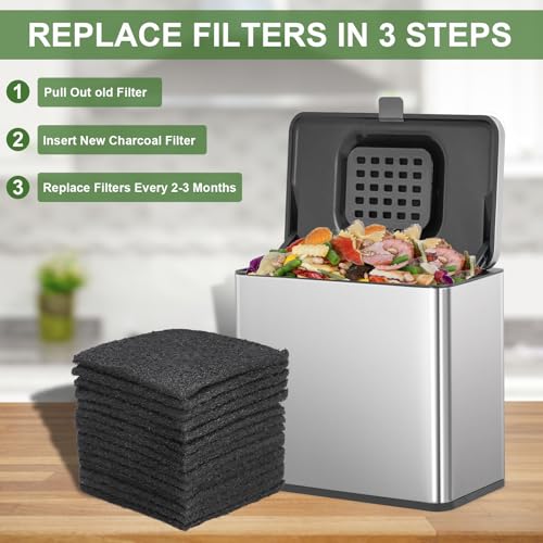 15 Pack Trash Can Odor Filter Refills for Trash Can and Compost Bin