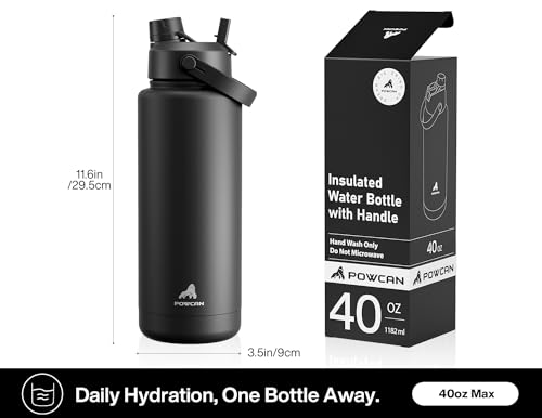 40 oz Insulated Water Bottle with 2