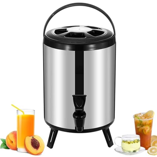 Urn Boiler Hot and Cold Water Dispenser with Faucet Insulated Beverage Dispenser Portable Large Capacity Stainless Steel Tea Coffee Dispenser Water Bottle