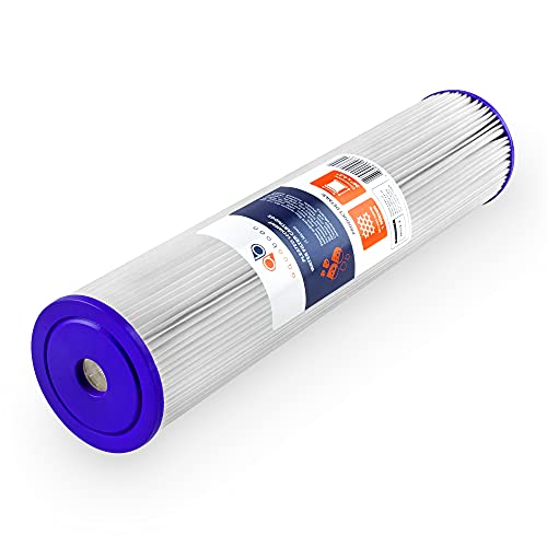 1 Micron Whole House Pleated Sediment Water Filter Cartridge 20x4.5 Well Filter Replacement Compatible with ECP5 (2 Count)