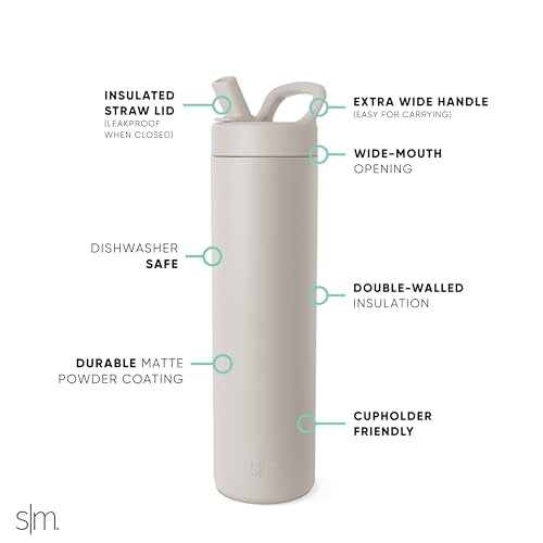 Insulated Water Bottle with Manual Straw