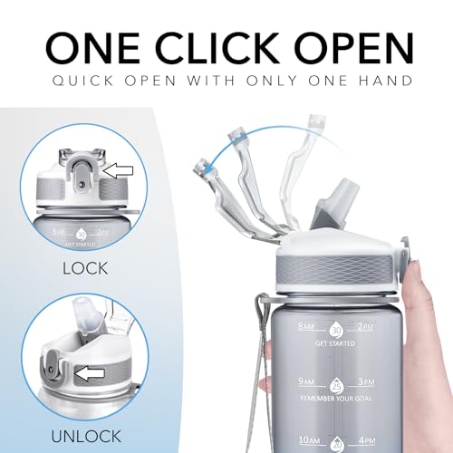 Plastic Water Bottle With Straw & Time Marker