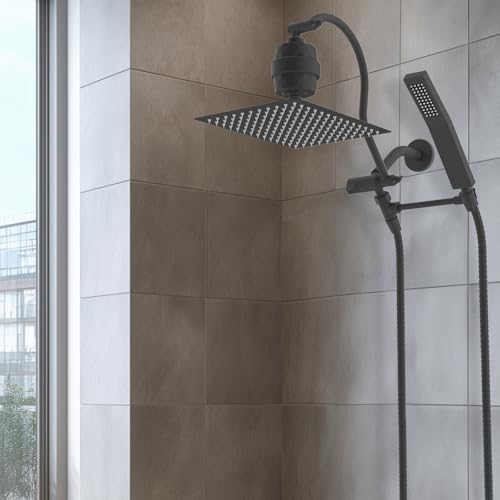 All Metal 12'' Filtered Rainfall Shower Head Combo