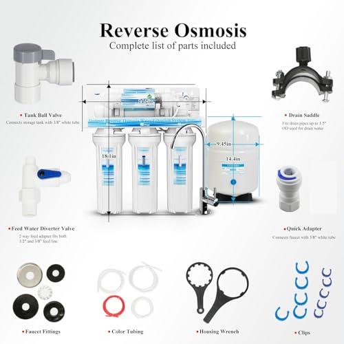 5 Stage Reverse Osmosis Drinking RO Water Filter System