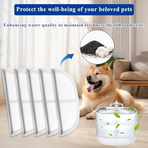 10 Pack Pet Water Fountain Filter Replacements Compatible with Eufy Pet Water Fountain