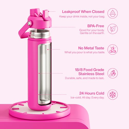 Insulated Water Bottle with Straw Stainless Steel Water Bottle