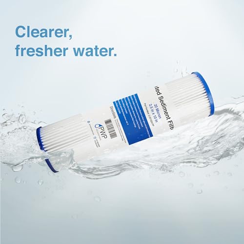 Pleated Poly Sediment Water Filter Cartridge 10x2.5" 20 Micron 25 Pack (25 Count)