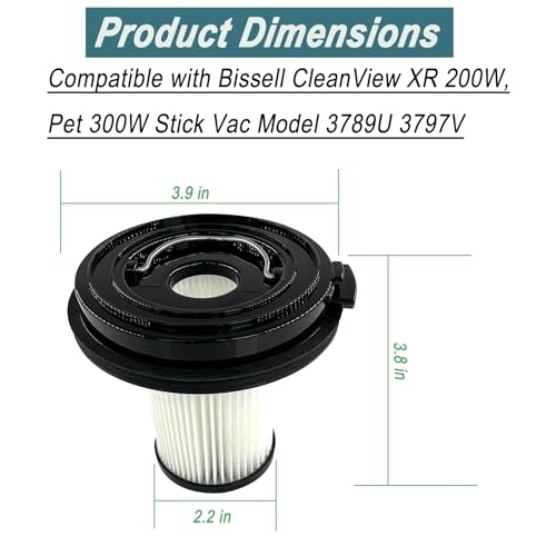 3789 3797 3789U 3789X Vacuum Filter Replacement for Bissell CleanView XR (3 Count)