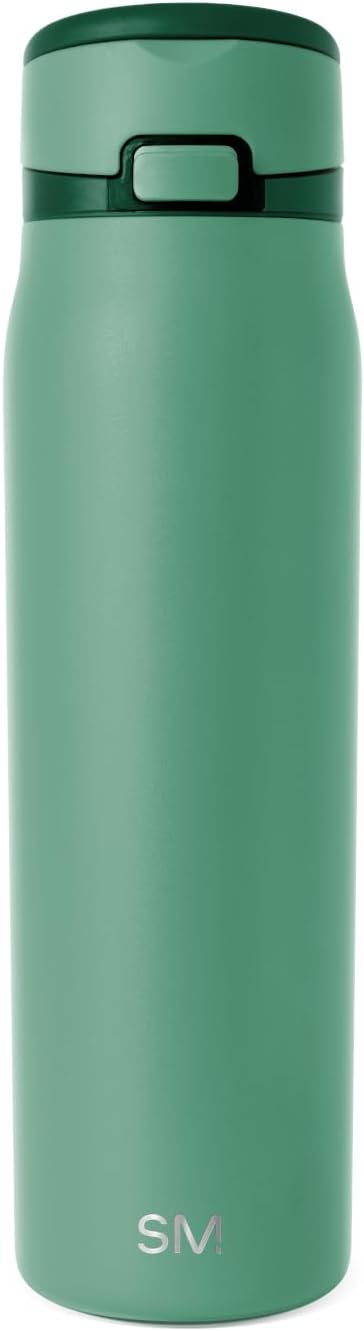Simple Modern Mesa Loop Water Bottle with Straw | 30oz Cup Holder Friendly Insulated Stainless Steel Bottles for Travel, Sports and School | Basil