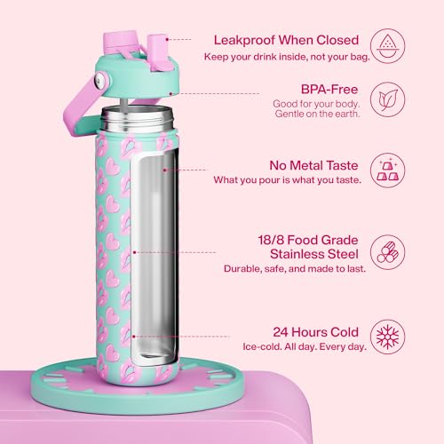 Insulated Water Bottle with Straw Stainless Steel Water Bottle