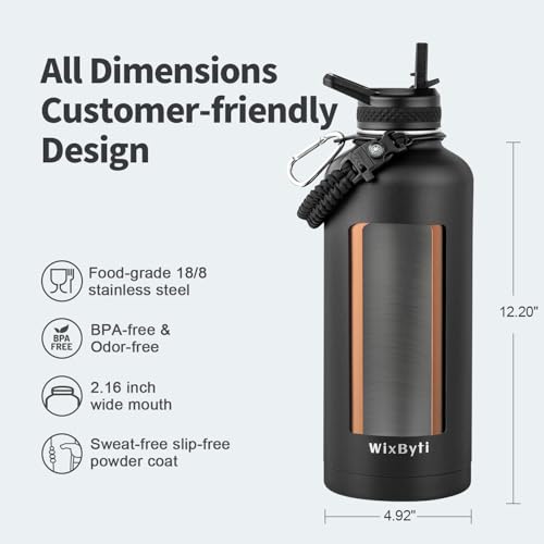 87 oz Insulated Water Bottle with Straw