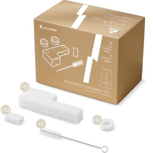 Cat Water Fountain Filter Sponge Replacement Foam Filters Compatible with Automatic Pet Water Dispenser 6 (6 Count)