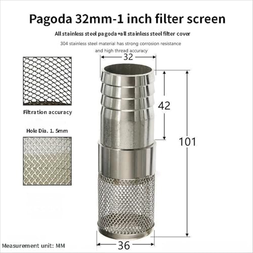 304 Stainless Steel Water Pump Filter Hose End Strainer Barbed Inline Mesh Screen
