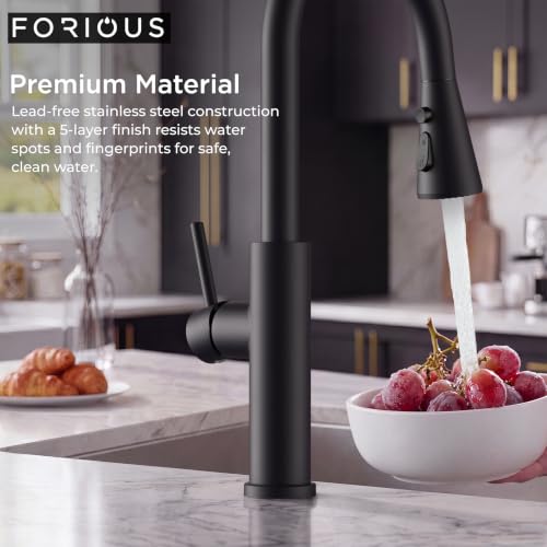 Black Kitchen Faucet with Pull Down Sprayer