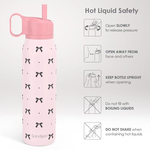 Bow Stainless Steel Water Bottle with Twist Lid 20oz