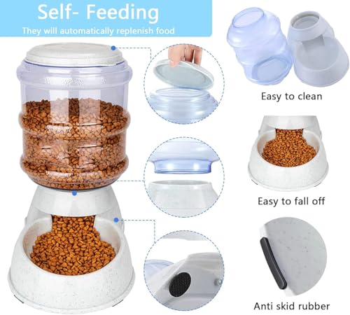 Gravity Pet Feeder and Water Dispenser Set