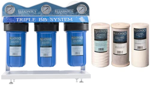 55W UV Ultraviolet Light Plus Sediment & Carbon Well Water Filter Purifier System with 3