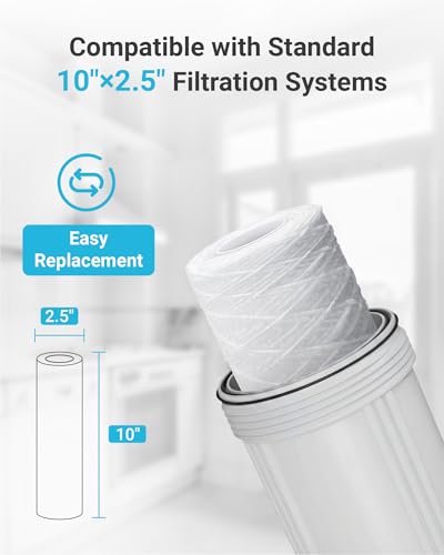 String Wound Sediment Filter for 3M® Aqua (6 Count)