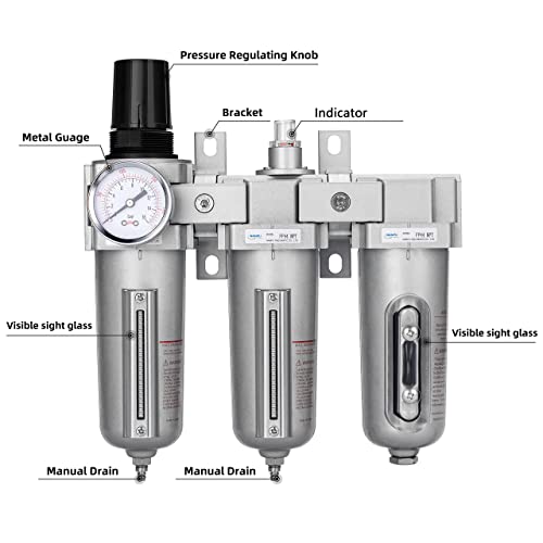 1 2" NPT Air Compressor Filter Dryer Regulator