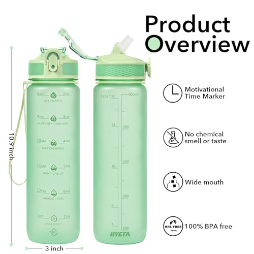 Plastic Water Bottle With Straw & Time Marker