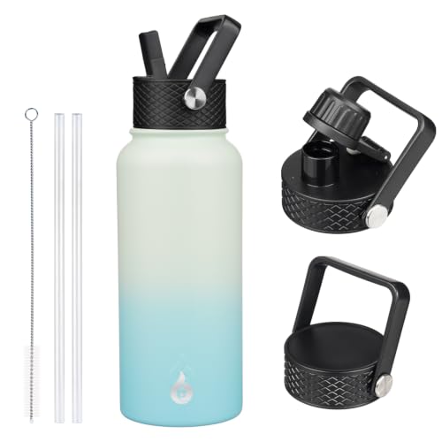 32oz Insulated Water Bottle with Straw Lid