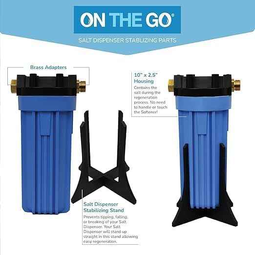 On The Go Water Softener Salt Regeneration Kit, 10" x 2.5" Housing with Carbon Filter, Garden Hose and Installation Accessories