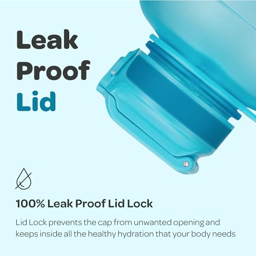 Motivational Water Bottle with Time Marker and Straw Lid 78 oz